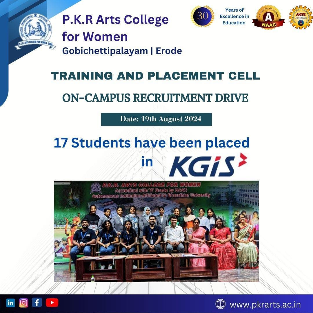 Congratulations to the 17 Students Placed in KGISL